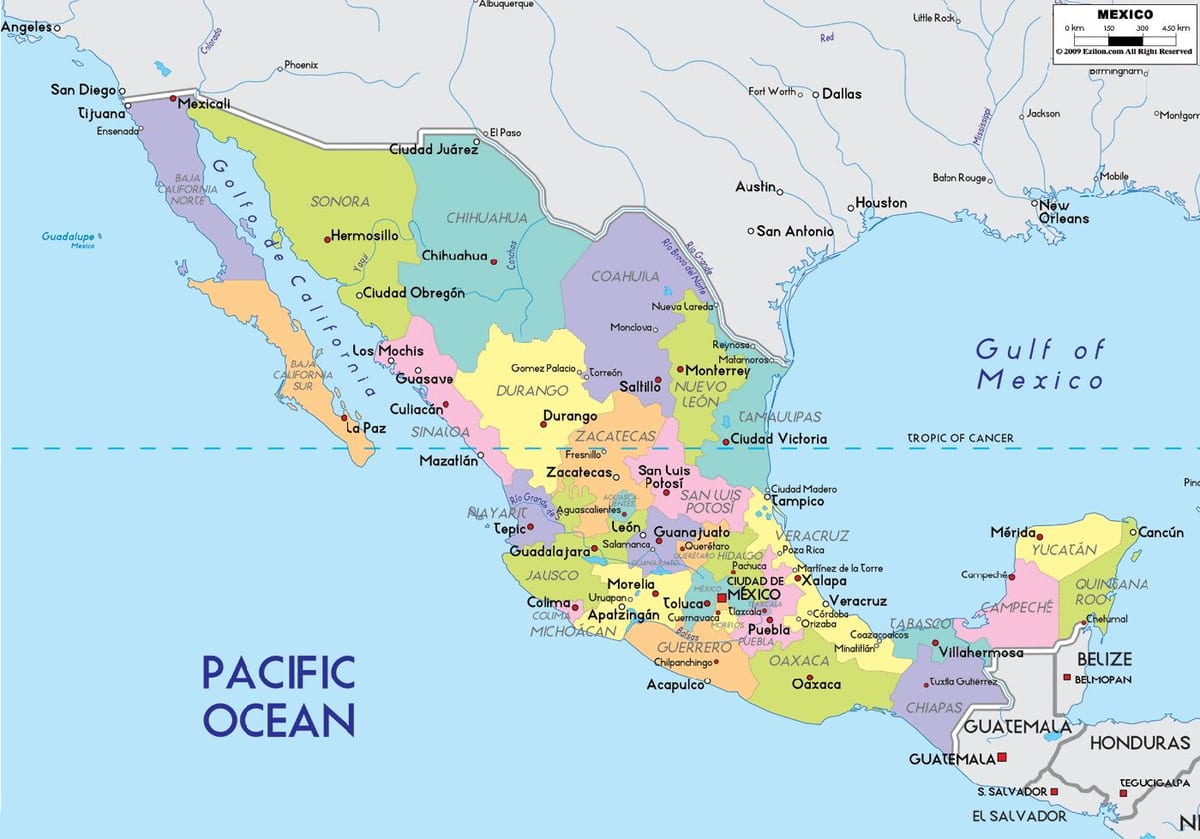 வரைபடம் Mexico City மாநில
