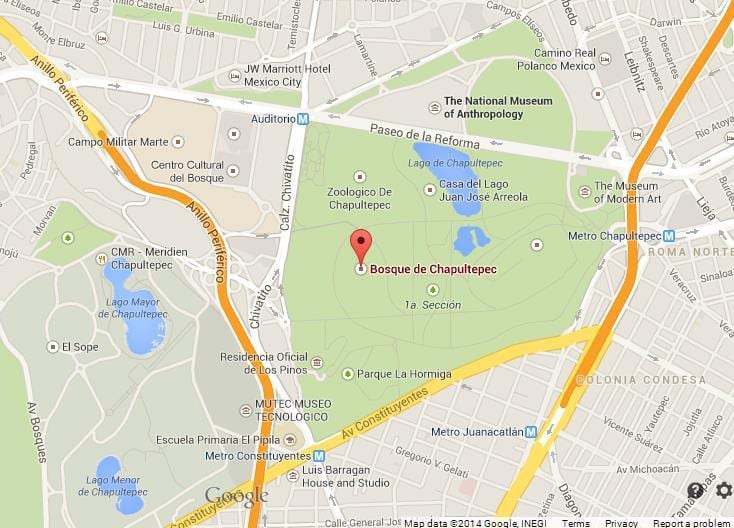 chapultepec பூங்கா வரைபடம்