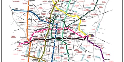 வரைபடம் மெக்ஸிக்கோ நகரம் போக்குவரத்து